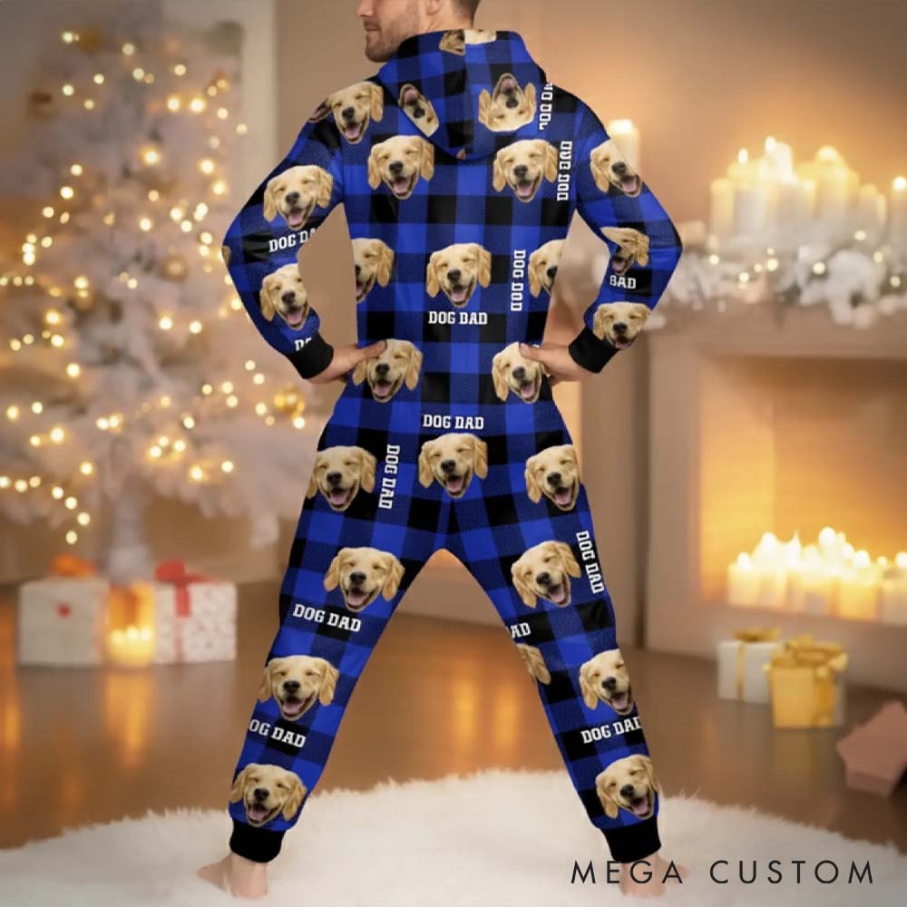 Personalized Pet Lover Photo Snuggle Season with Paws Adult Onesie