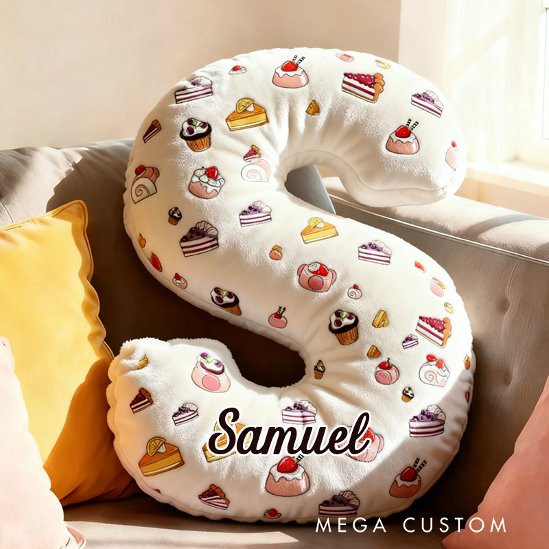 Personalized Cute Cake Throw Pillow Graphic 3D Print Dessert Pillow with Name for Kids Boys Girls Baker Gift 