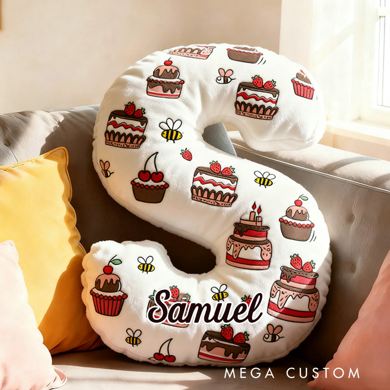 Personalized Chocolate Cake Throw Pillow Graphic 3D Print Birthday Cake Pillow with Name for Kids Boys Girls Baker Gift 