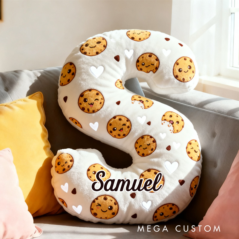 Personalized Muffin Throw Pillow Graphic 3D Print Pink Cute Cookie Pillow with Name for Kids Boys Girls Initial Pillow Baker Gift 