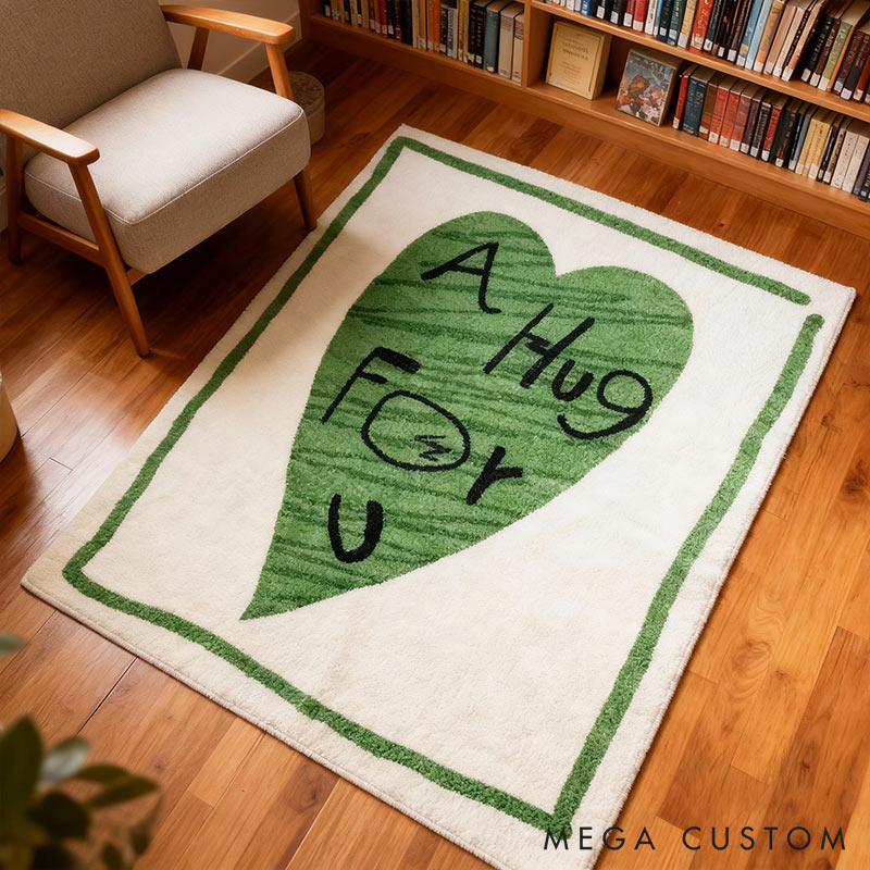 Personalized A Hug for You Rugs with Name Home Decoration for Husband Wife Christmas Gift Rugs for Couple Couple Anniversary Gift