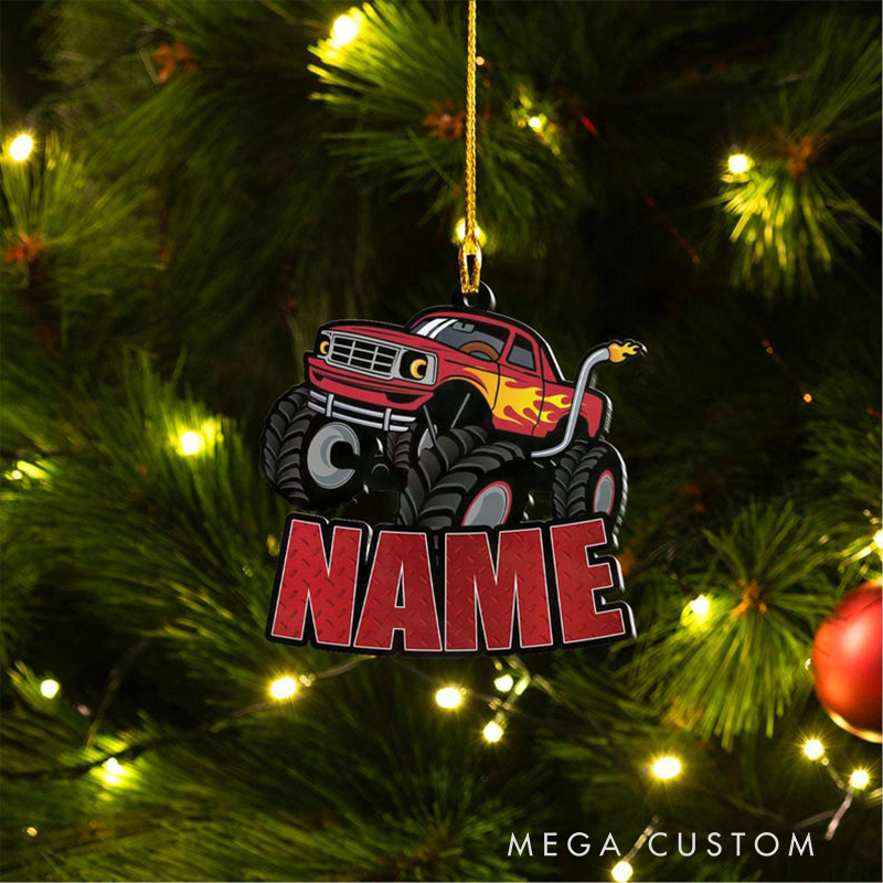 Personalized Racing Christmas Ornament Custom Name Car Themed Holiday Decoration Gift for Motorsport Fans and Racing Lovers