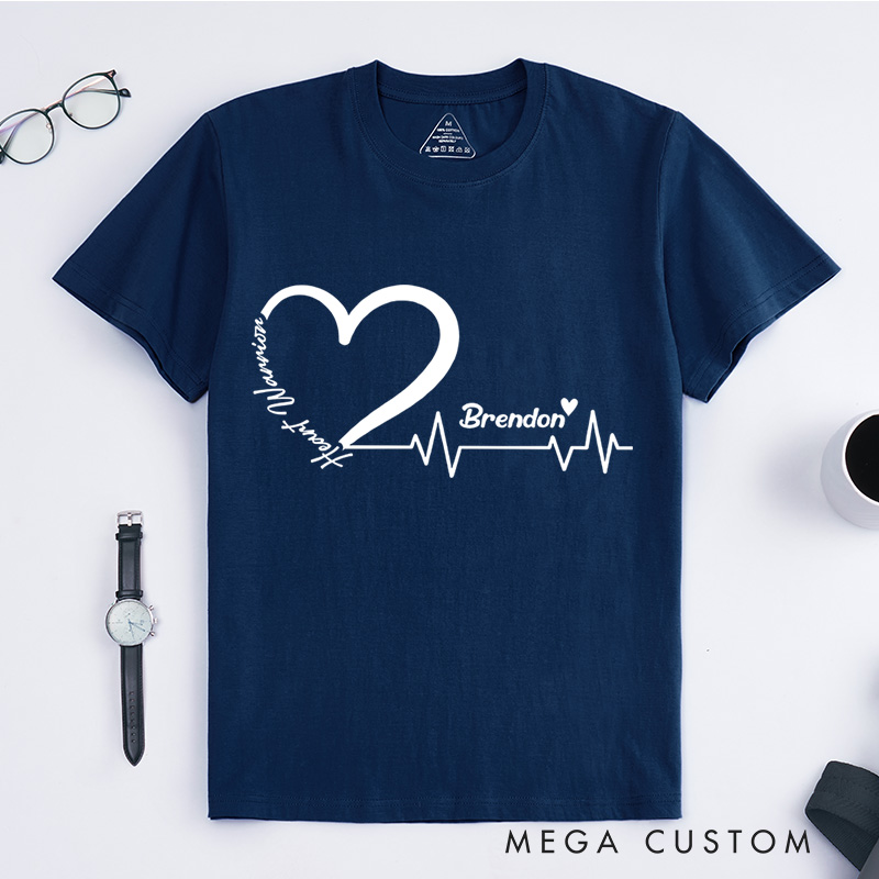 Personalized Heart Warrior Awareness Cardiology Heart Disease Month Awareness T-Shirt