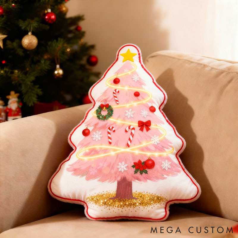 Personalized Christmas Tree Pillow for Girl Friend with Name Couple Valentine's Day Gift for Girl Christmas Gift for Girlfriend Wife 