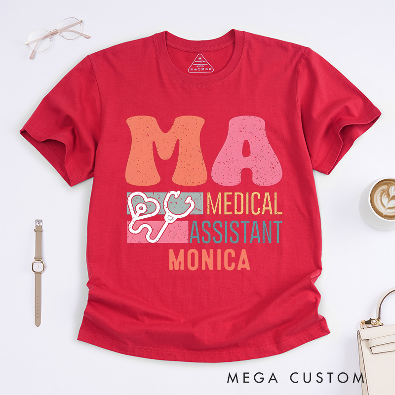 Personalized Nurse T-Shirts Proud Medical Assistant Design T-Shirts