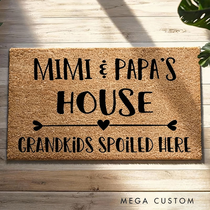 Personalized Grandparents House Doormat Personalized Gift for Grandma Grandpa Cute Rug from Grandkids Home Decor Housewarming Gift