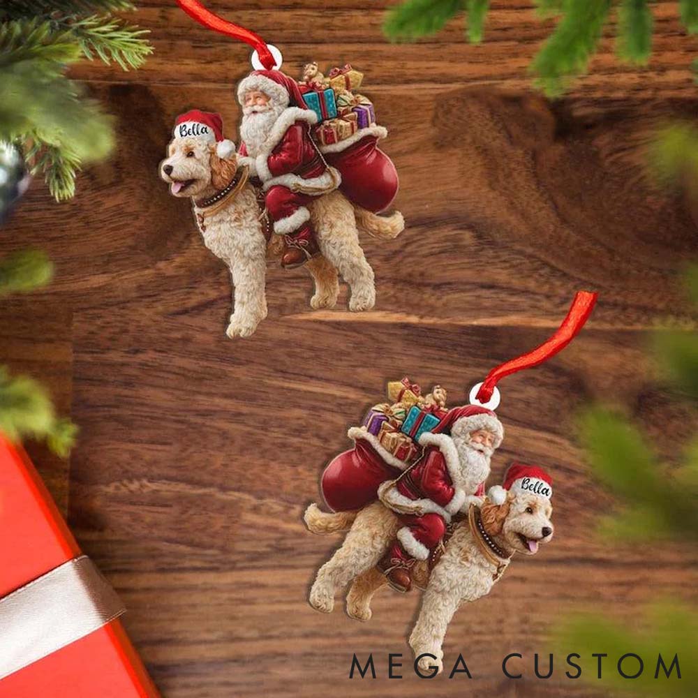 Personalized Pet Lover Custom Pet Photo and Santa Christmas Christmas Ornament