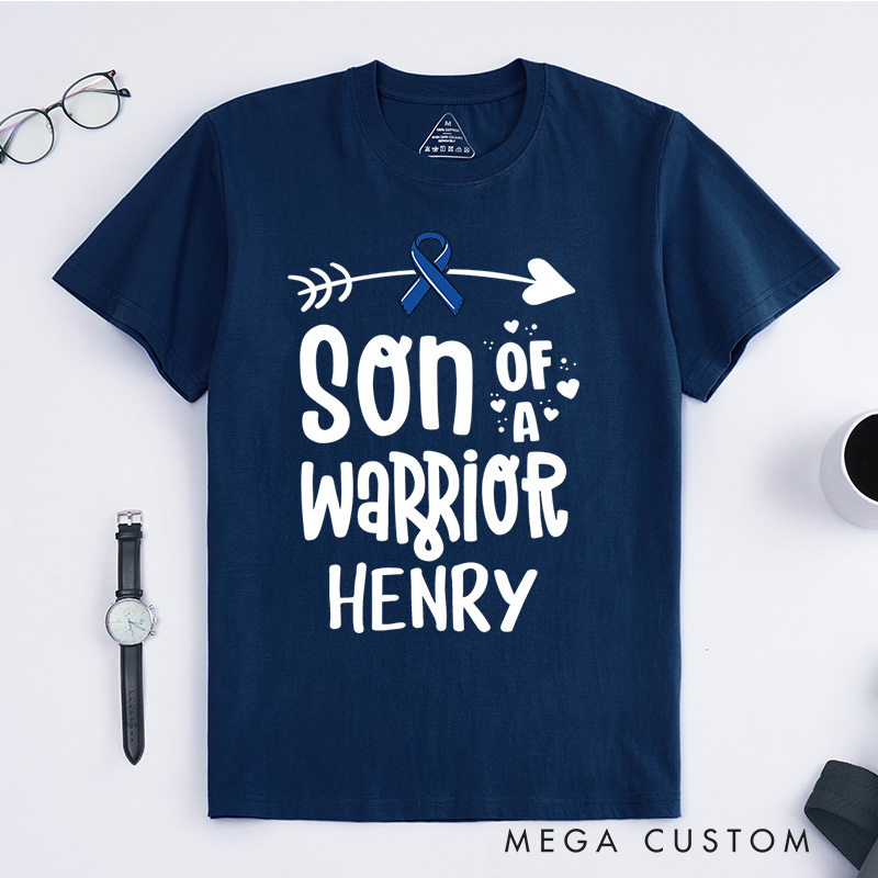 Personalized Son Of A Warrior T-Shirt Cancer Survivor Gift Support Gift