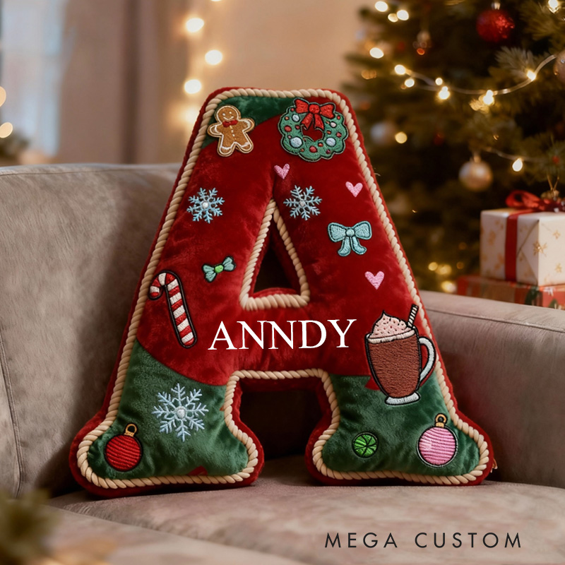 Personalized Books Alphabet Throw Pillow Retro Book Letter Pillow with Name Bookish Initial Reader Pillow for Kids Boys Girl Book Lover Christmas Gift