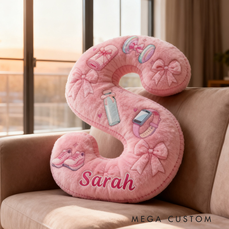 Personalized Graphic 3D Print Pink Gym Letter Pillow Exercise Sport Gym Girl Sublimation Design Lift Heavy Shit Gym Rat Weightlifting Pillow for Gym Lovers
