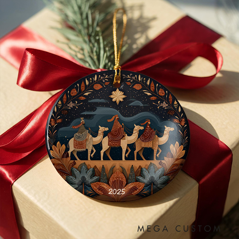 Personalized Three Wise Men Ceramic Ornament with Year Religious Gift Christmas Home Decor Gift Festival Gift