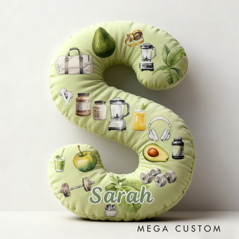 Personalized Graphic 3D Print Healthy Avocado Letter Pillow Exercise Sport Gym Girl Sublimation Design Lift Heavy Shit Gym Rat Weightlifting Pillow for Gym Lovers