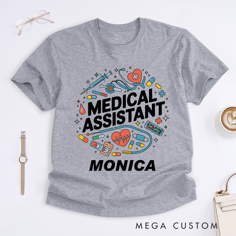 Personalized Nurse T-Shirts Dynamic Medical Assistant Design T-Shirts