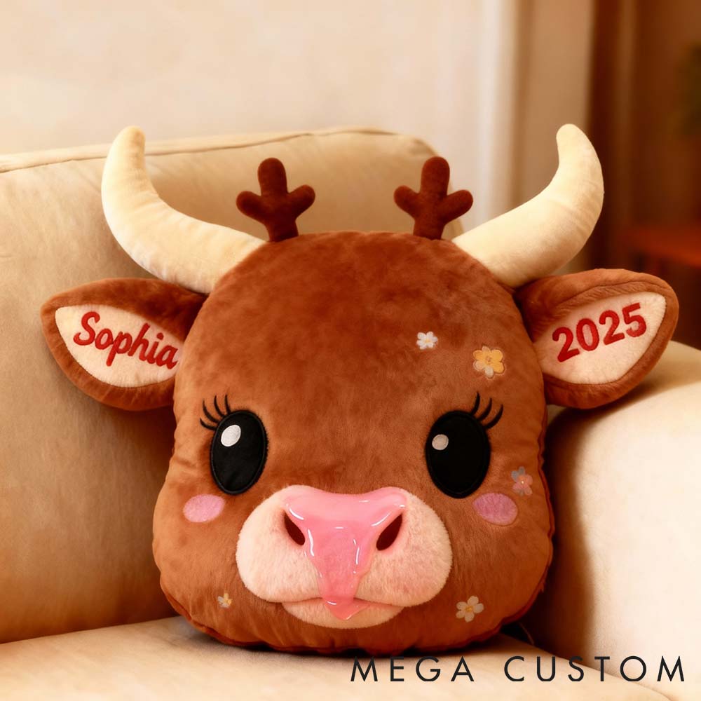 Personalized Pet Lover Cute Highland Cow Graphic 3D Print Pillow