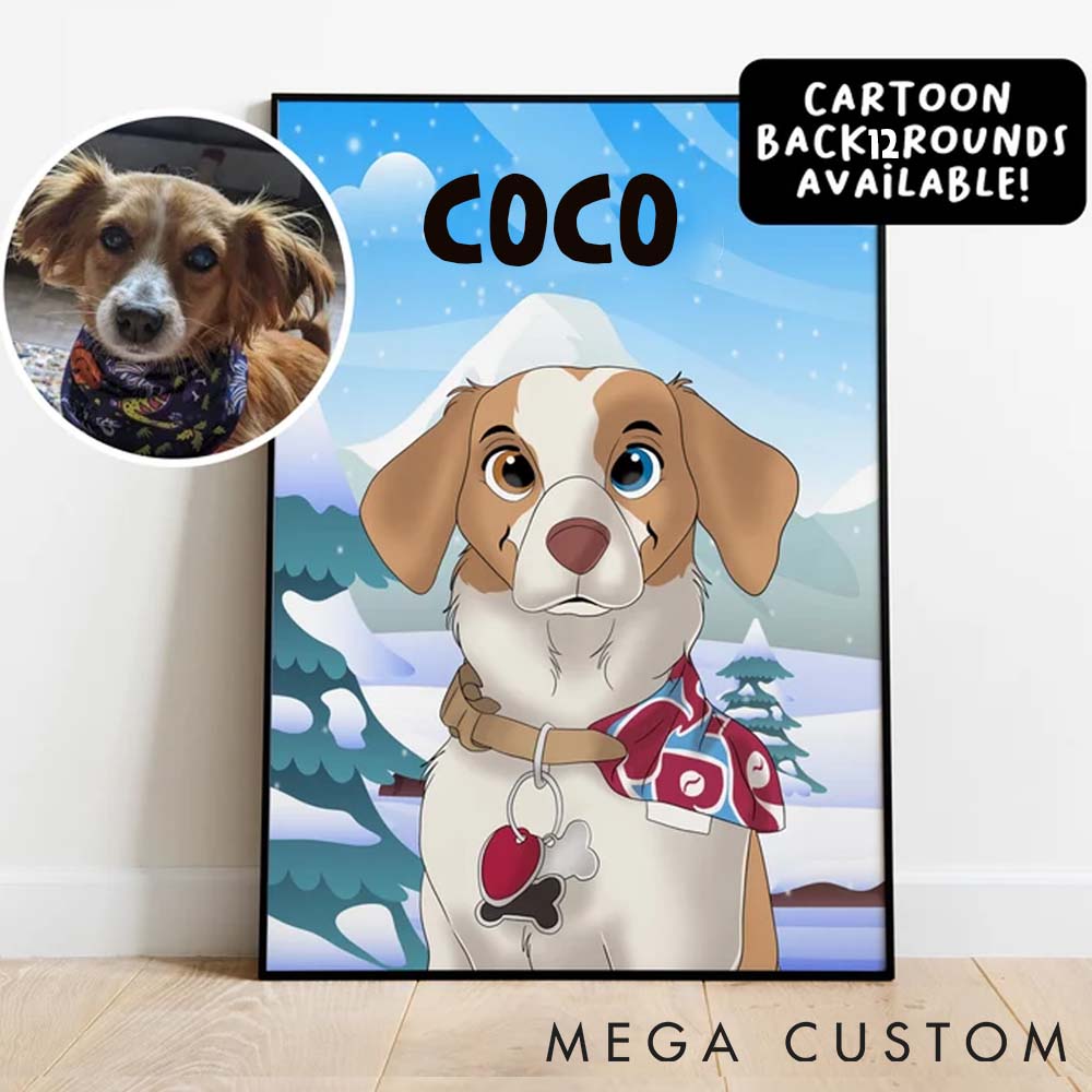 Personalized Pet Lover Custom Funny Cartoon Pet Portrait
