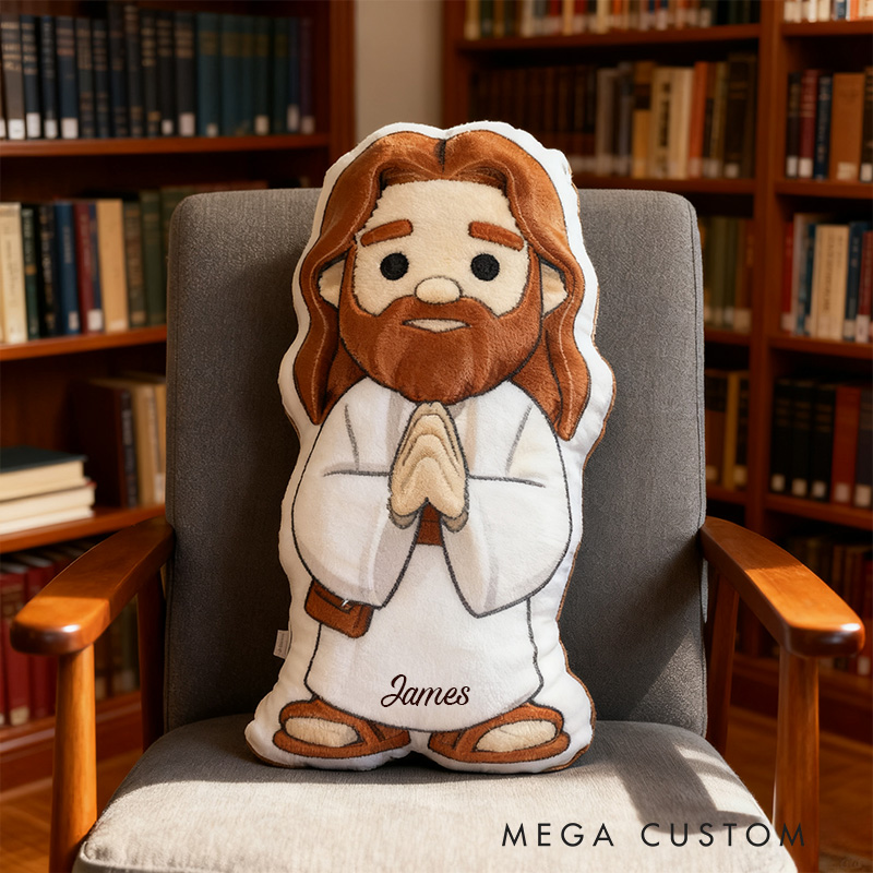 Personalized Jesus Pillow with Custom Name Home Decor Religious Gift Christian Gift Graphic 3D Print Pillow