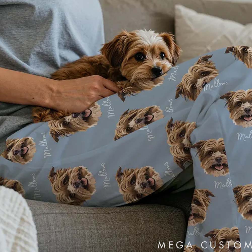 Personalized Pet Lover Custom Pet Face Pants Pajamas
