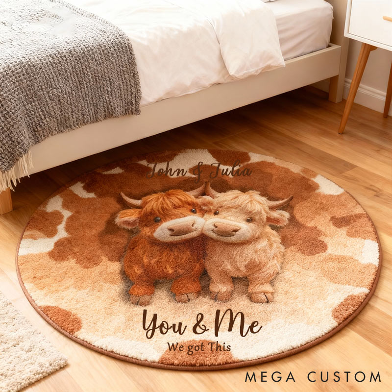 Personalized Couple We Got This Highland Cow Rugs Custom Name Home Decoration for Husband Wife Christmas Gift for Couple Holiday Gift