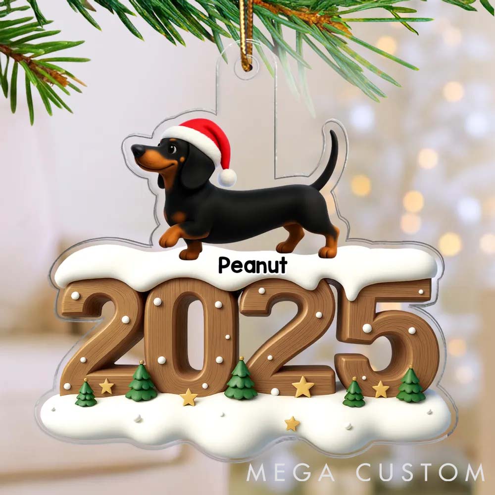 Personalized Dog Lover Christmas Dachshunds Walking Ornament