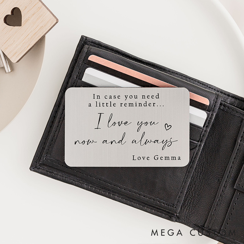 Personalised Wallet Insert Engraved Gift for Him Valentine’s Day Gift for Husband Birthday Gift Partner Boyfriend Husband Hubby Gift