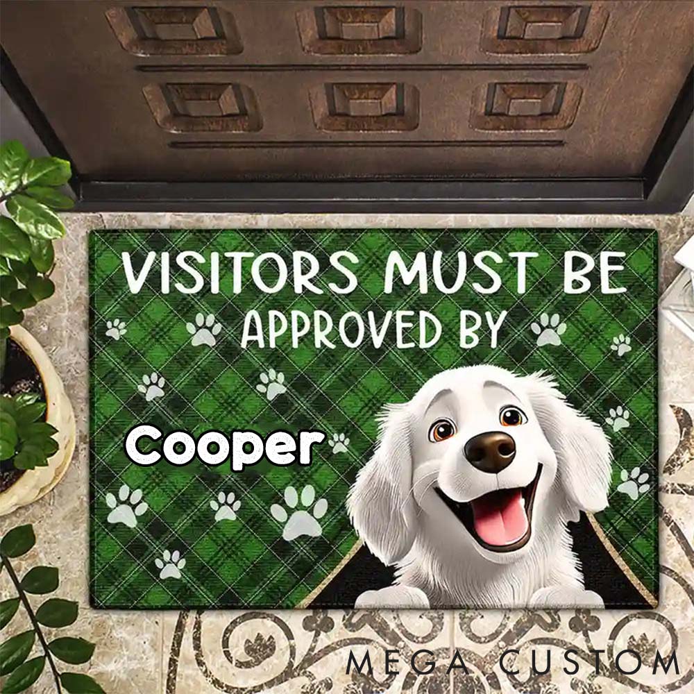 Personalized Pet Lover Visitors Must be Approved by the Pet Christmas Doormat