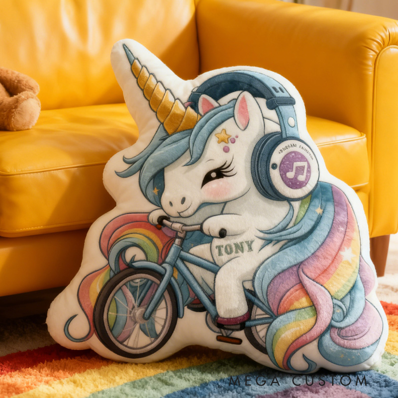 Personalized Pinky Animal Pillow Cozy Dreaming Princess Graphic 3D Print Bow Pillow Name Pillow Comfortable Travel Cushion for Kids Girls Riding Lovers