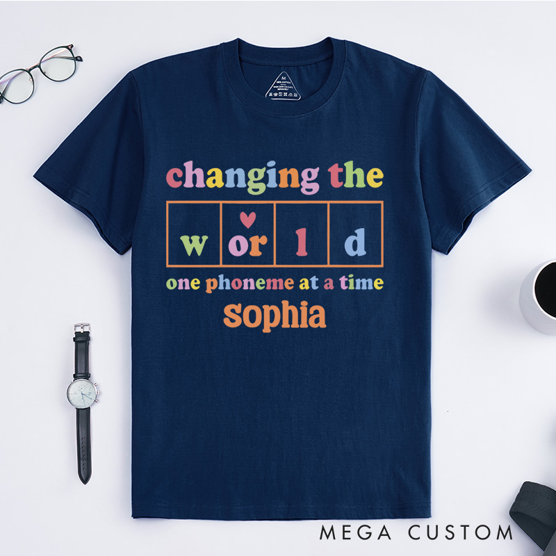 Changing The World One Phoneme At A Time T-shirt Dyslexia Awareness Gift