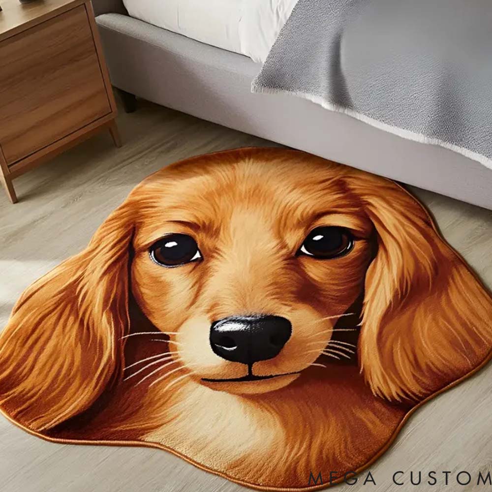 Personalized Pet Lover Cute Custom Pet Face Shaped Rugs