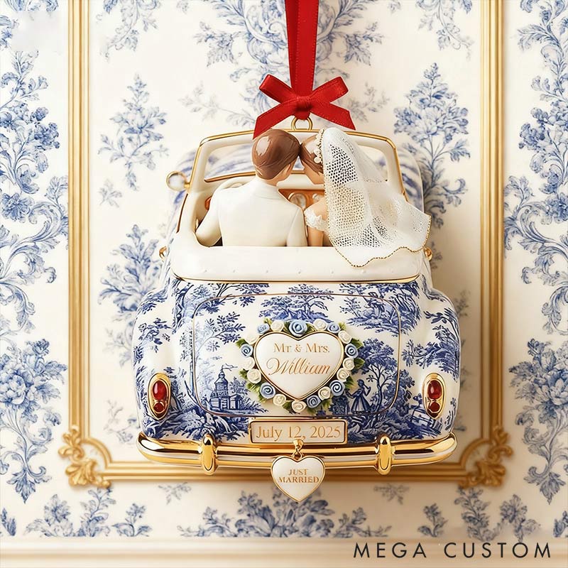 Personalized Couple Just Married Mr Mrs Couple Ornament Wedding Car Chrismas Decoration Gift for Newlyweds Couple Gift for Wife Husband