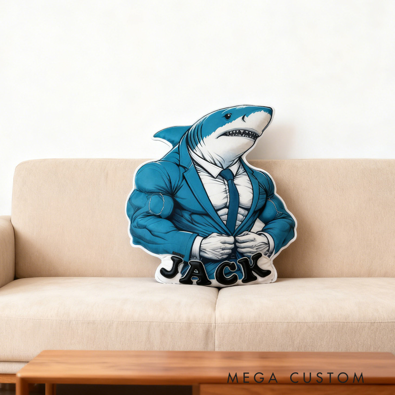 Personalized Fitness Shark Pillow Graphic 3D Print Trainer Fitness Planner Decoration Letter Pillow Exercise Sport Gym Sublimation Design Lift Heavy Shit Gym Rat Weightlifting Pillow for Kids Gym Lovers