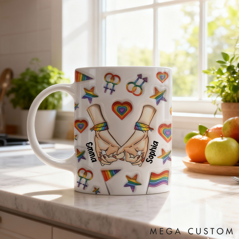 Personalized LGBT Support Mug Custom Together Since LGBTQ Couple Mug Love is Love Valentine's Lgbtq Coffee Cup for Men Women