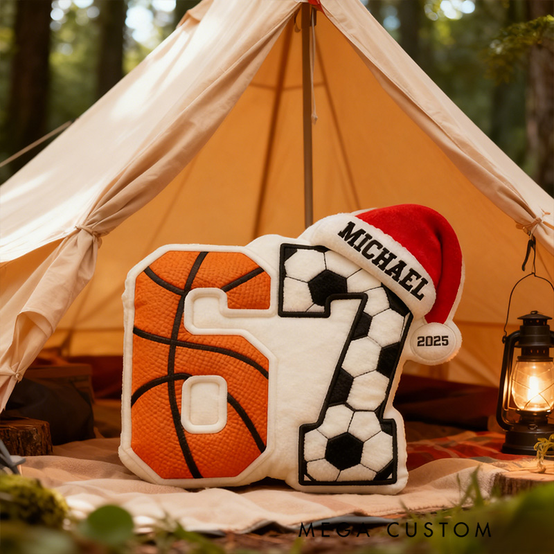 Personalized Funny 67 Sports Pillow Funny Christmas Gifts Basketball and Soccer Fans Sports Lover