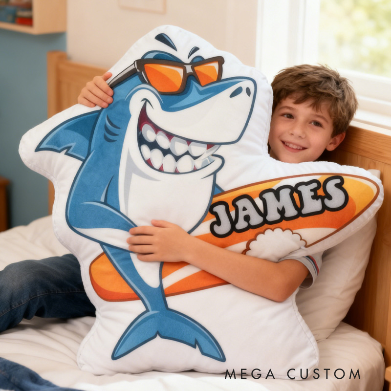 Personalized Suring Shark Pillow Rainbow Throw Pillow Graphic 3D Print Surfing Skateboarding Fitness Decoration Pillow Exercise Sport Pillow for Kids Surfing Skateboarding Lovers