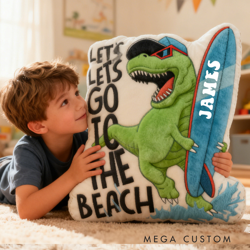 Personalized Surfing Skateboarding Dinosaur Pillow Throw Pillow Graphic 3D Print Swimming Fitness Decoration Pillow Exercise Sport Pillow for Kids Surfing Sporting Skateboarding Lovers