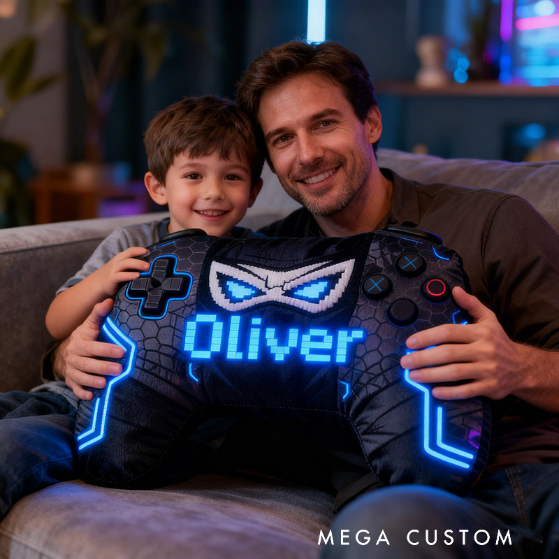 Personalized Graphic 3D Print Super Hero Game Controller Shaped Pillow for Game Lovers Plush Pillow Christmas Birthday Gift for Kids