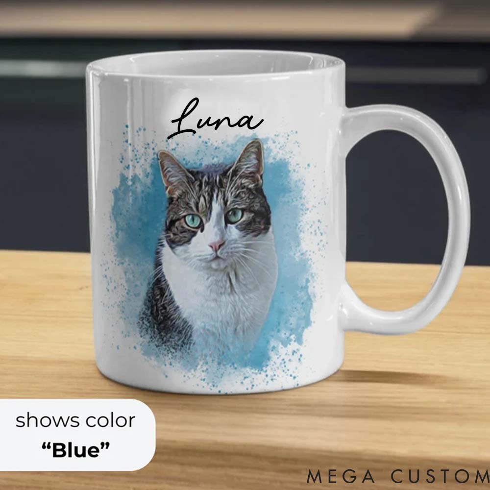 Personalized Pet Lover Custom Pet Photo and Name Mugs