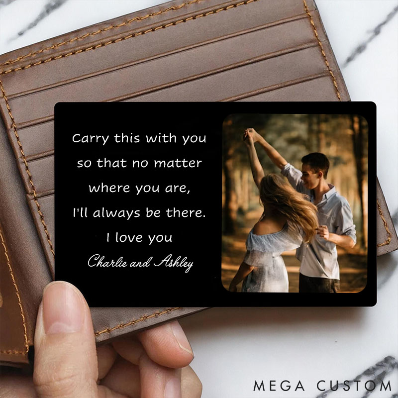Personalized Wallet Insert Card for Husband Boyfriend Custom Own Message Photo Wallet Insert Card Valentine's Day Gift for Husband