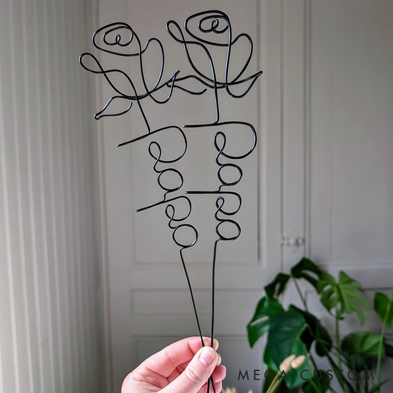 Personalized Wire Rose For Mother's Day Mom Grandma Teacher Nanny Teaching Assistant