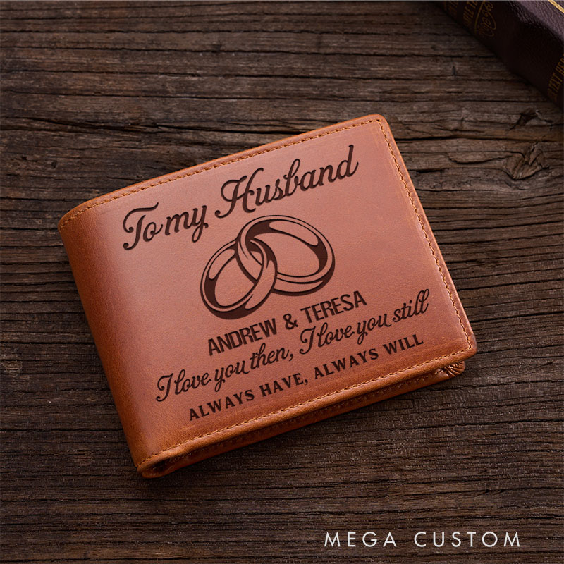 Personalized Leather Wallet for Husband I Love You Still Crazy Horse Leather Wallet for Him Bifold Wallet Gift For Couple Husband Boyfriend Gift