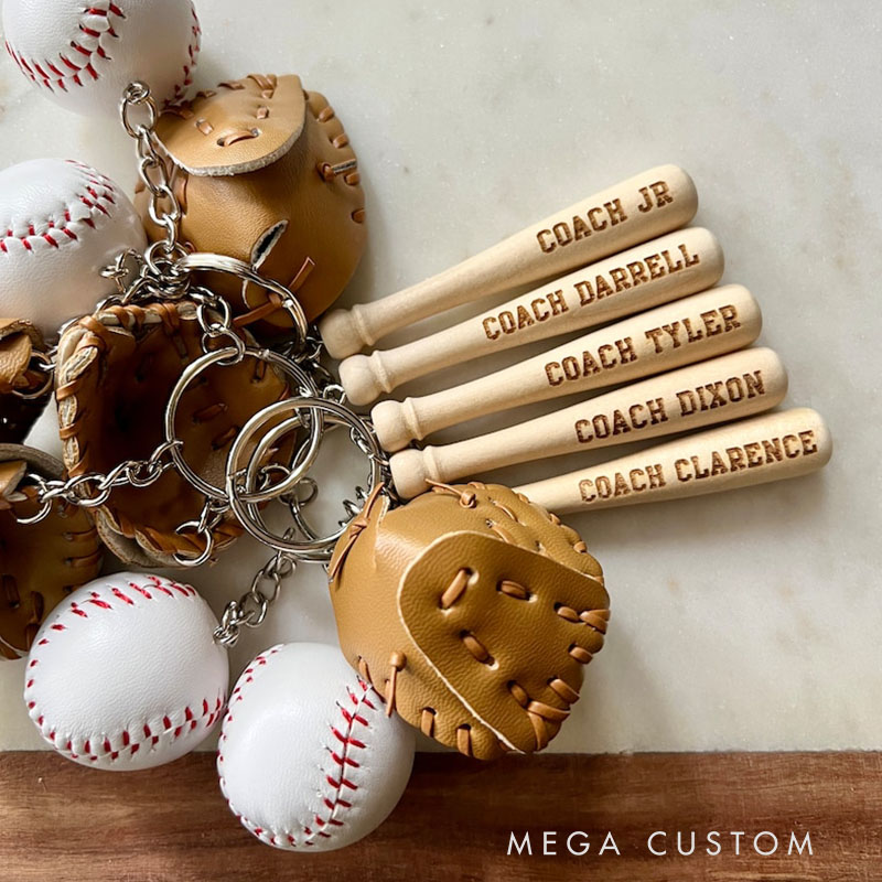 Softball Keychain Bag Tag Softball Key Chain Custom Engraved Softball Baseball Key Chain Custom Engraved Baseball for Sports Lover