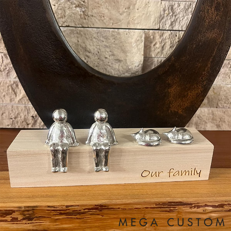 Personalised Choose Your Own Family Combination Metal Sculpture Figurines - Anniversary, Christmas, Fathers Day and Mothers Day Gift Idea