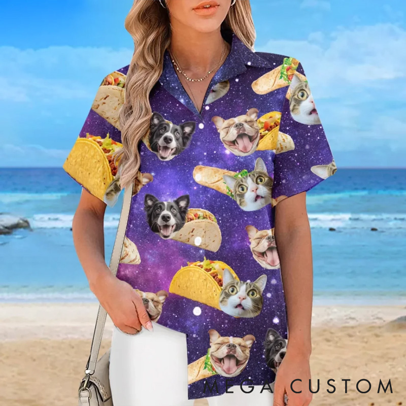 Personalized Pet Lover Custom Photo Just a Taco Dog with Dreams Hawaiian Shirt