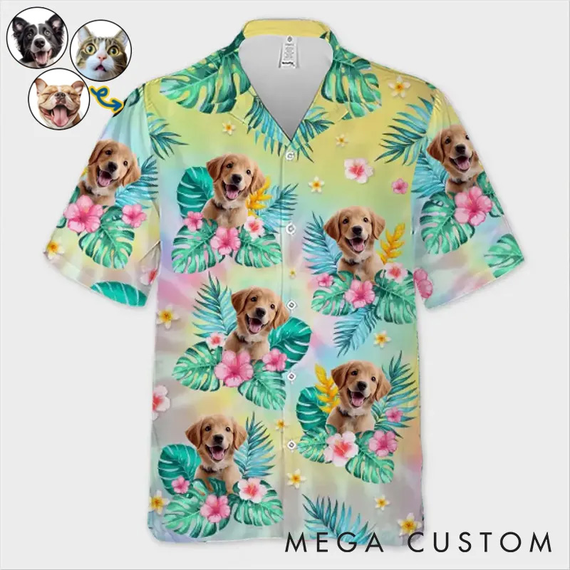 Personalized Pet Lover Custom Photo I Just Want to Lie on the Beach Hawaiian Shirt
