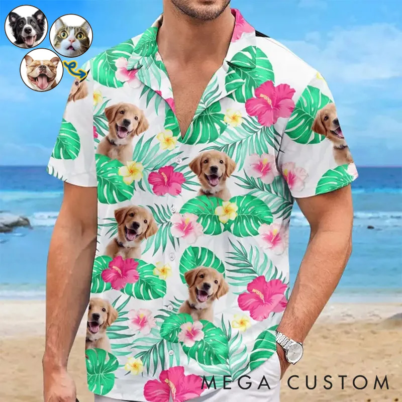 Personalized Pet Lover Custom Photo It is Summer Time Hawaiian Shirt