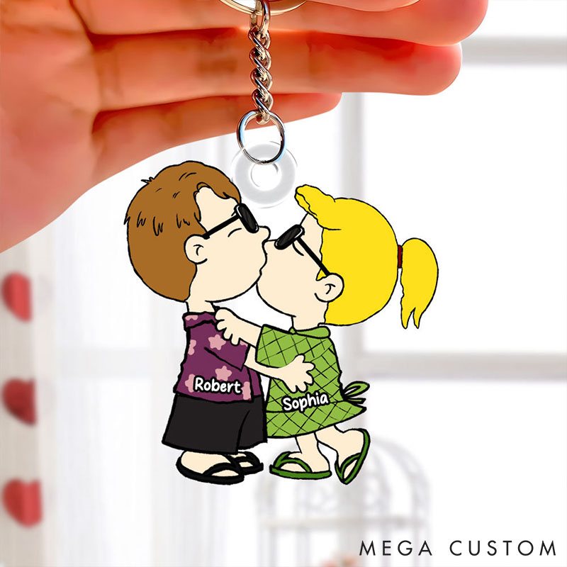 Personalized Gifts For Couple Keychain Couple Kissing Keychain Valentine's Gift keychain for Husband Wife Boyfriend Girlfriend