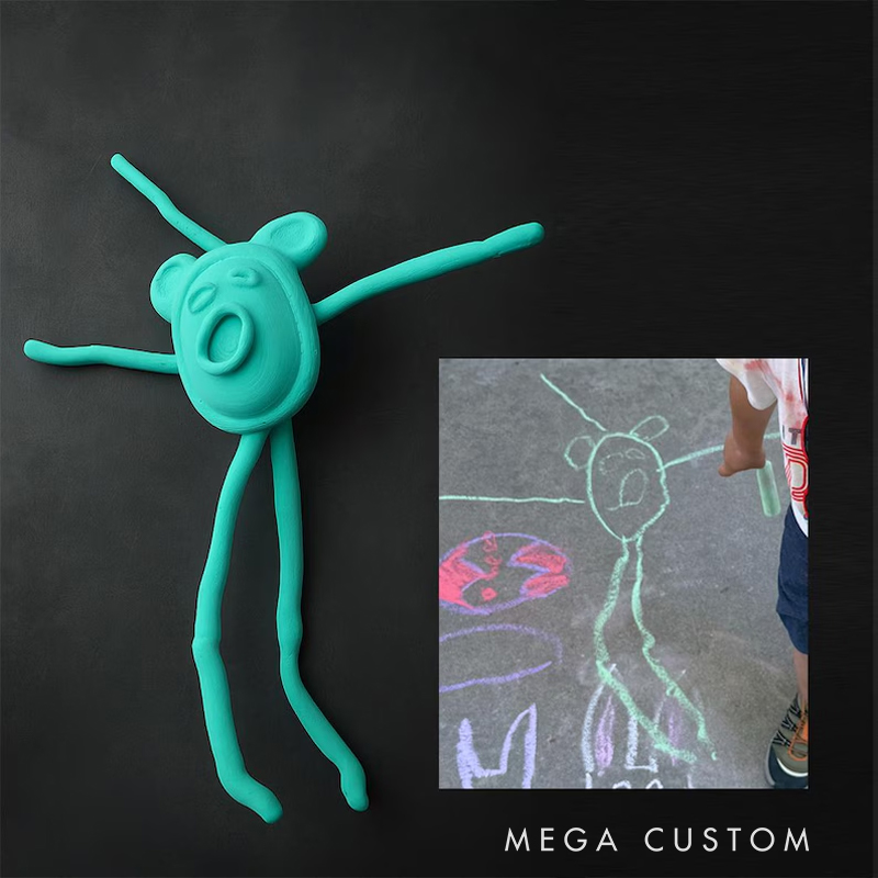 Personalized Custom 3D Printed Child Art: Unique Hand-Painted Gift
