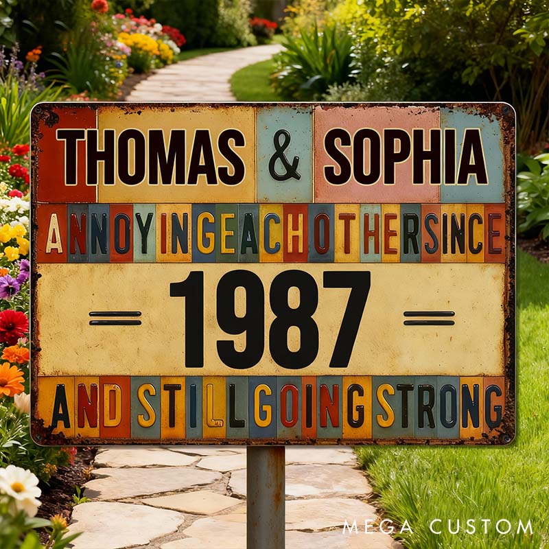 Personalized Retro Style Couple Metal Sign Annoying Each Other Still Going Strong Couple Anniversary Garden Garage Metal Sign Gift for Couples