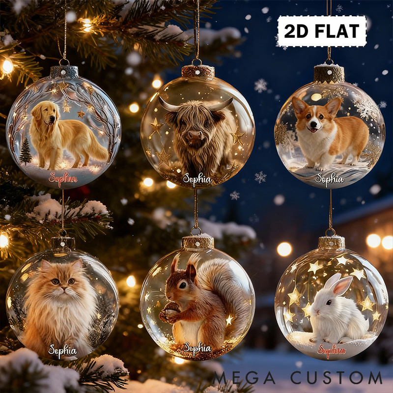 Personalized Pet Lover Cute Animal Christmas Ornament