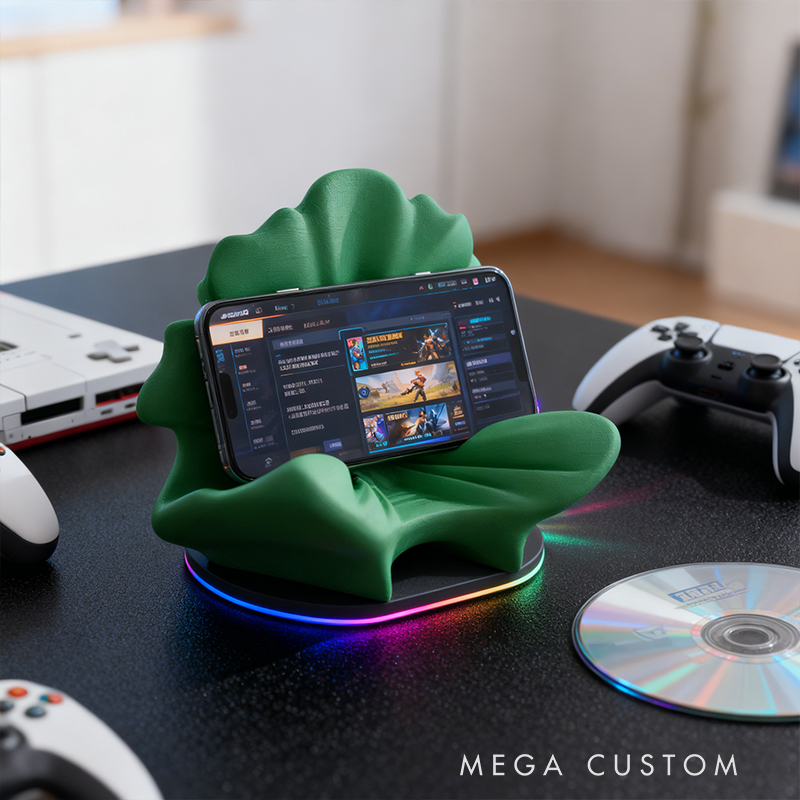Fun Lettuce Leaf Phone Stand - Cute 3D Printed Desktop Holder for Smartphones, Home/Office Decor & Gift