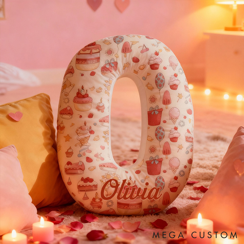 Personalized Wedding Cake Letter Pillow Custom Valentine's Throw Pillow for Girl Friend Xmas Home Decor Pillow for Flower Girl